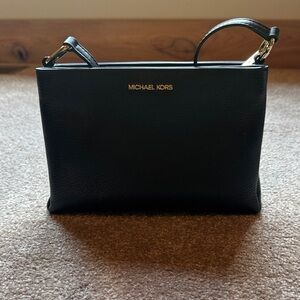Michael Kors Black Crossbody Bag with Gold Accents